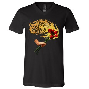 Burning Passion Rose V-Neck T-Shirt