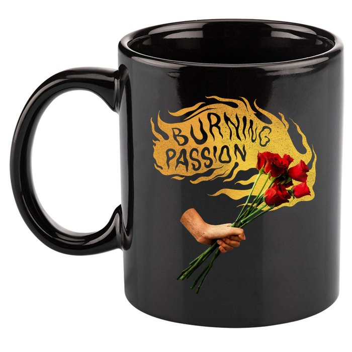 Burning Passion Rose 11oz C Handle Ceramic Mug