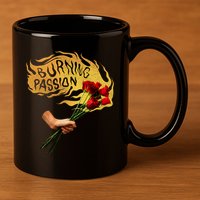 Burning Passion Rose 11oz C Handle Ceramic Mug