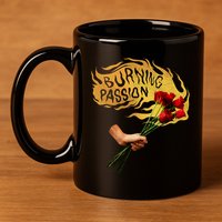 Burning Passion Rose 11oz C Handle Ceramic Mug
