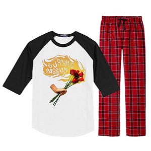 Burning Passion Rose Raglan Sleeve Pajama Set