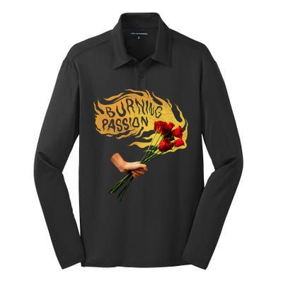 Burning Passion Rose Silk Touch Performance Long Sleeve Polo