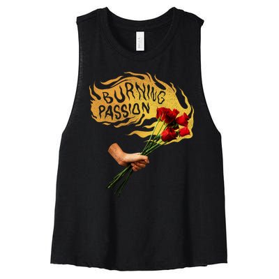 Burning Passion Rose Women's Racerback Cropped Tank