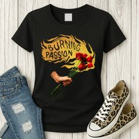 Burning Passion Rose Womens T-Shirt