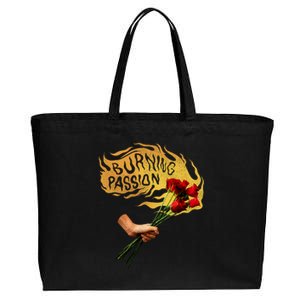 Burning Passion Rose Cotton Canvas Jumbo Tote