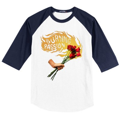 Burning Passion Rose Baseball Sleeve Shirt