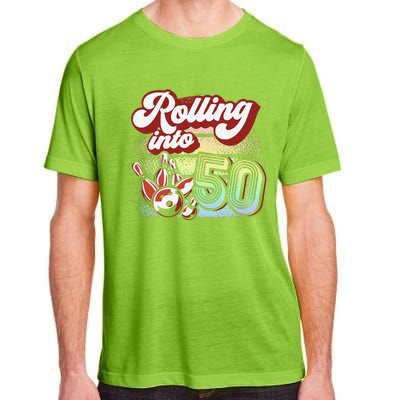 Bowling Party Rolling Into 50 Bowling Birthday Adult ChromaSoft Performance T-Shirt