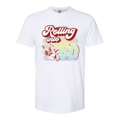 Bowling Party Rolling Into 50 Bowling Birthday Softstyle® CVC T-Shirt