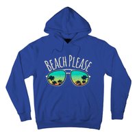 Beach Please Retro Surf Vintage Sunglasses Distressed Gift Funny Gift Hoodie