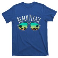 Beach Please Retro Surf Vintage Sunglasses Distressed Gift Funny Gift T-Shirt