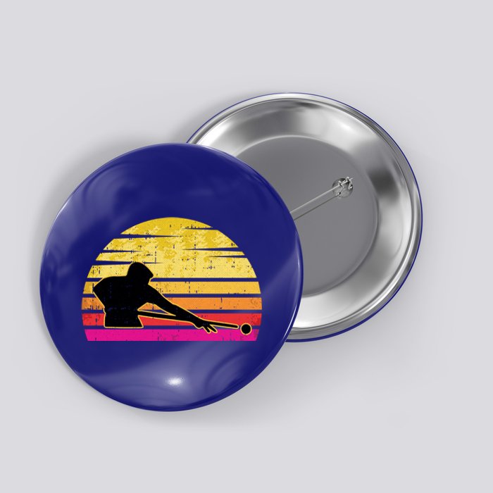 Billiards Player Retro Vintage Sports Pool Snooker Athlete Cute Gift Button