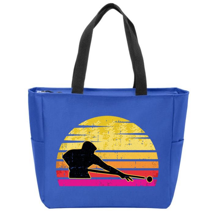 Billiards Player Retro Vintage Sports Pool Snooker Athlete Cute Gift Zip Tote Bag