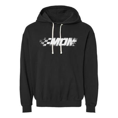 Birthday Party Racing Family Pit Crew Race Car Mom Garment-Dyed Fleece Hoodie