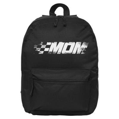 Birthday Party Racing Family Pit Crew Race Car Mom 16 in Basic Backpack