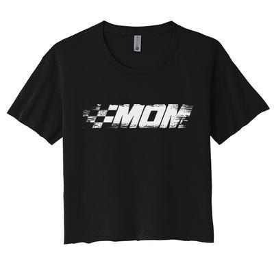 Birthday Party Racing Family Pit Crew Race Car Mom Women's Crop Top Tee