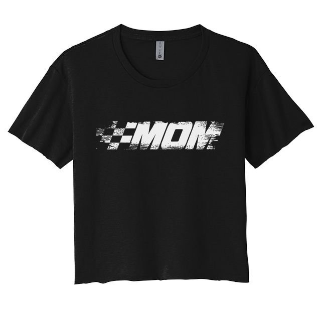 Birthday Party Racing Family Pit Crew Race Car Mom Women's Crop Top Tee