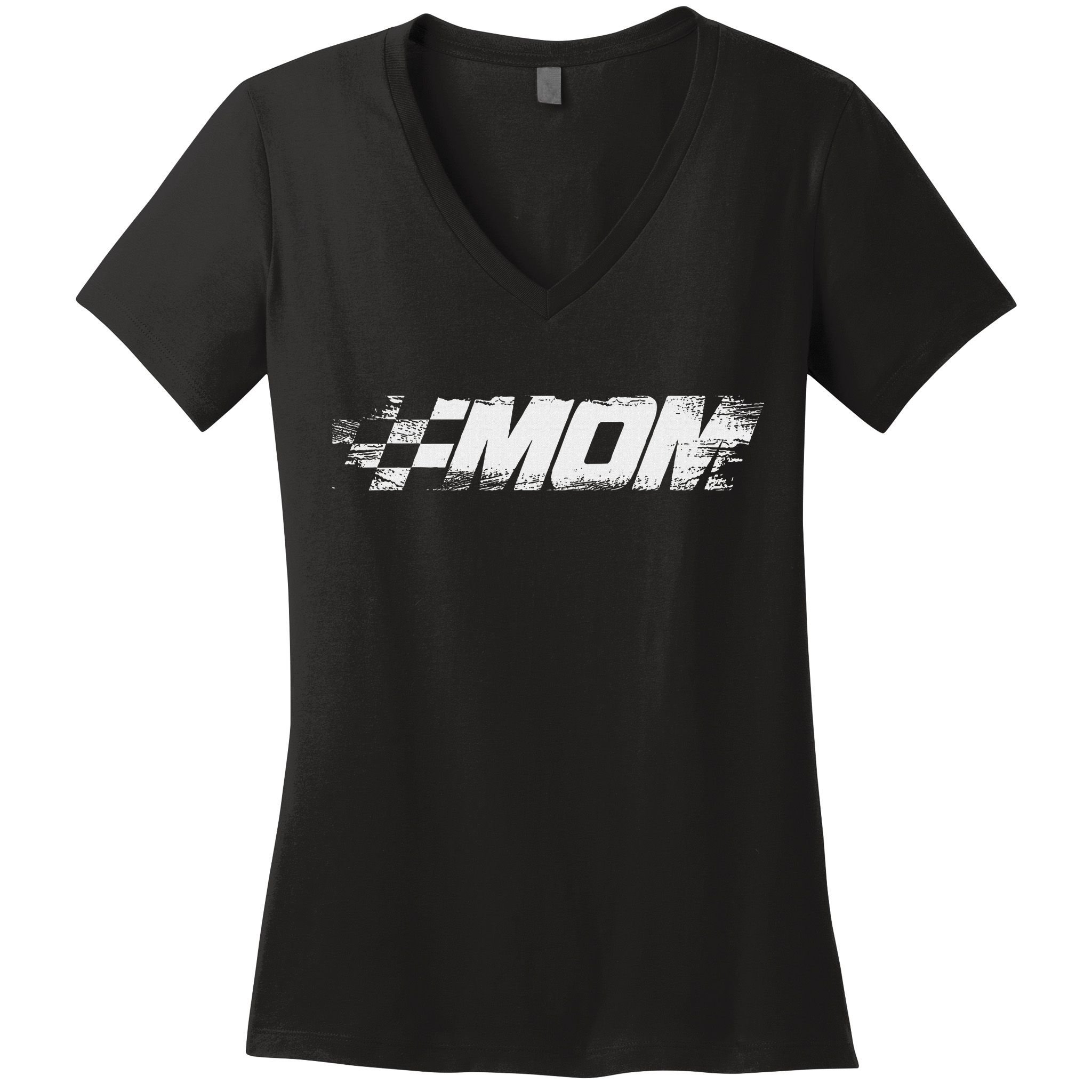 Birthday Party Racing Family Pit Crew Race Car Mom Women's V-Neck T-Shirt