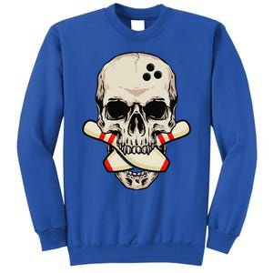 Bowling Pins Retro Skull Skeleton Head Bowling Ball Tall Sweatshirt