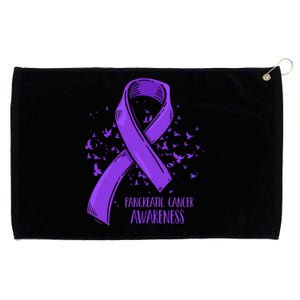 Birds Purple Ribbon Fighter Pancreatic Cancer Awareness Great Gift Grommeted Golf Towel