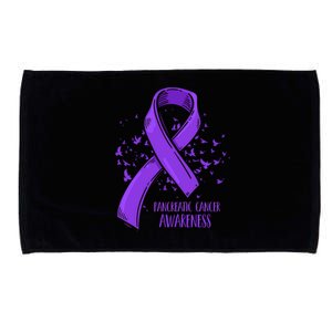 Birds Purple Ribbon Fighter Pancreatic Cancer Awareness Great Gift Microfiber Hand Towel