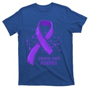 Birds Purple Ribbon Fighter Pancreatic Cancer Awareness Great Gift T-Shirt