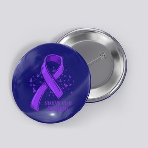 Birds Purple Ribbon Fighter Pancreatic Cancer Awareness Great Gift Button