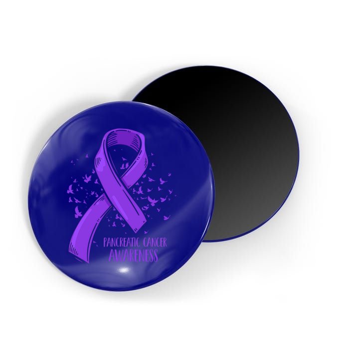 Birds Purple Ribbon Fighter Pancreatic Cancer Awareness Great Gift Magnet