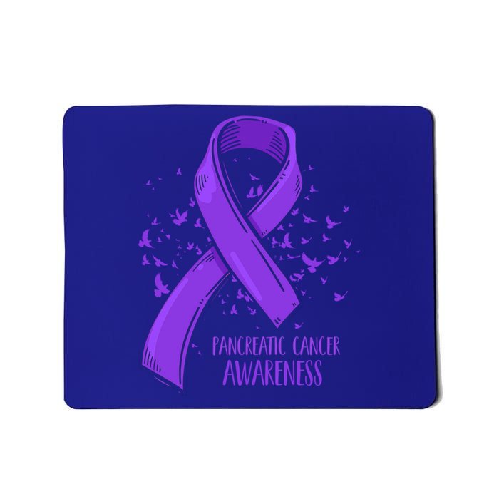 Birds Purple Ribbon Fighter Pancreatic Cancer Awareness Great Gift Mousepad