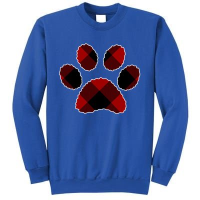 Buffalo Plaid Red Paw Print Dog Or Cat Lovers Christmas Gift Funny Gift Sweatshirt