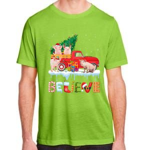 Believe Pig Riding Red Truck Christmas Tree Christmas Pajama Great Gift Adult ChromaSoft Performance T-Shirt