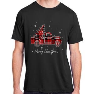 Buffalo Plaid Red Christmas Tree Funny Truck Xmas Pajamas Gift Adult ChromaSoft Performance T-Shirt