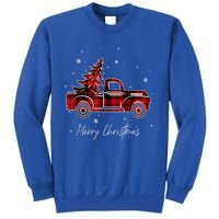 Buffalo Plaid Red Christmas Tree Funny Truck Xmas Pajamas Gift Sweatshirt