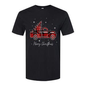 Buffalo Plaid Red Christmas Tree Funny Truck Xmas Pajamas Gift Softstyle CVC T-Shirt