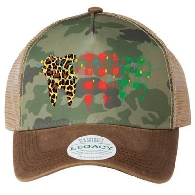 Buffalo Plaid Red Green Leopard Dental Teeth Dentist Gift Cool Gift Legacy Tie Dye Trucker Hat