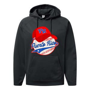 Boricua Puerto Rican Puerto Rico Baseball Performance Fleece Hoodie