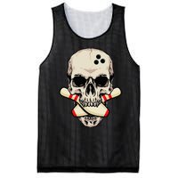 Bowling Pins Retro Skull Skeleton Head Bowling Ball Mesh Reversible Basketball Jersey Tank