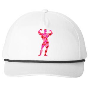 Bodybuilding Pink Red Heart Valentines Day Gift Body Builder Cool Gift Snapback Five-Panel Rope Hat