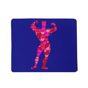 Bodybuilding Pink Red Heart Valentines Day Gift Body Builder Cool Gift Mousepad