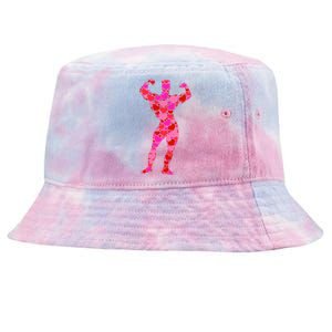 Bodybuilding Pink Red Heart Valentines Day Gift Body Builder Cool Gift Tie-Dyed Bucket Hat