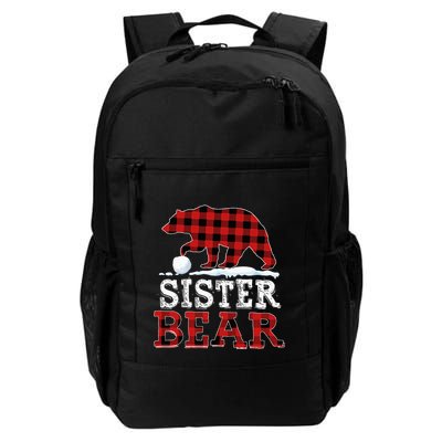 Buffalo Plaid Red Xmas Christmas Sister Bear Pajama Family Backpack
