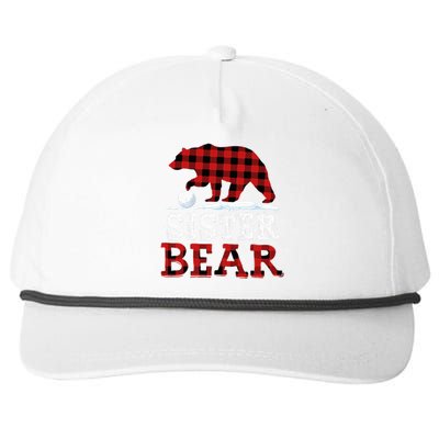 Buffalo Plaid Red Xmas Christmas Sister Bear Pajama Family Snapback Five-Panel Rope Hat