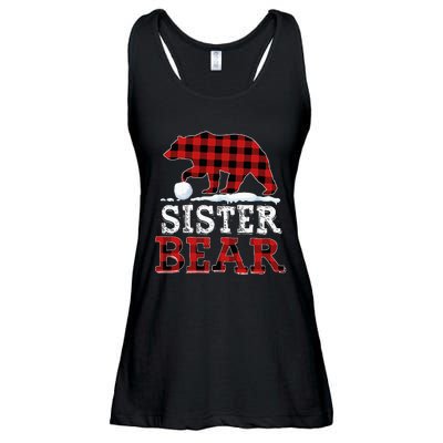 Buffalo Plaid Red Xmas Christmas Sister Bear Pajama Family Ladies Essential Flowy Tank