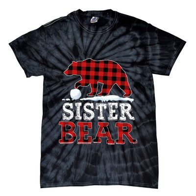 Buffalo Plaid Red Xmas Christmas Sister Bear Pajama Family Tie-Dye T-Shirt