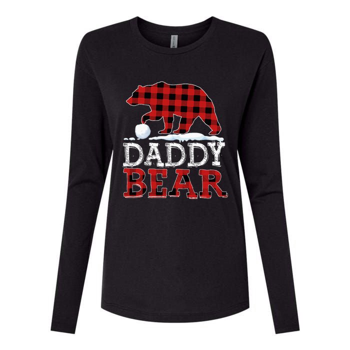 Buffalo Plaid Red Xmas Christmas Daddy Bear Pajama Family Womens Cotton Relaxed Long Sleeve T-Shirt