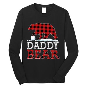 Buffalo Plaid Red Xmas Christmas Daddy Bear Pajama Family Long Sleeve Shirt