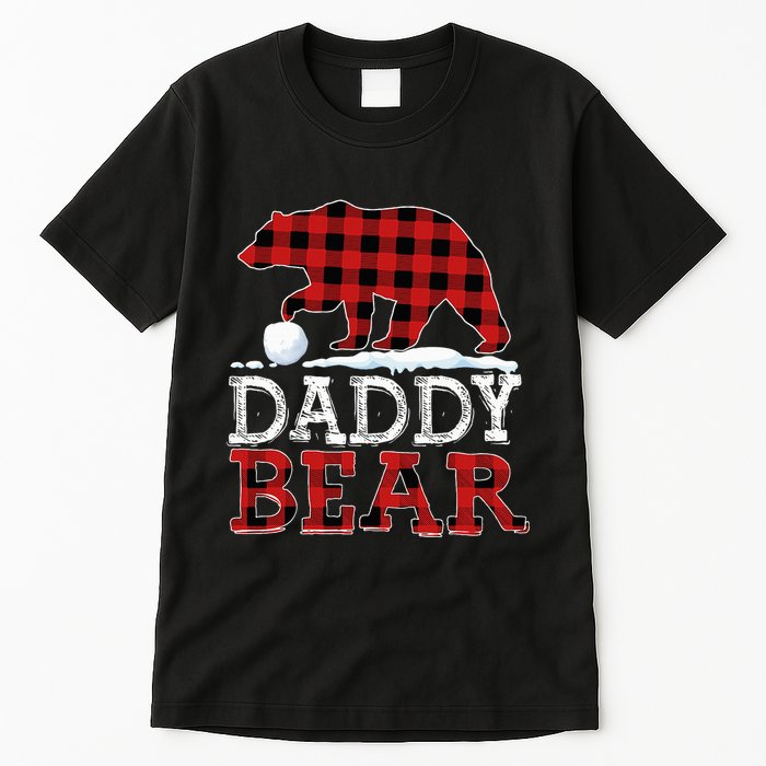 Buffalo Plaid Red Xmas Christmas Daddy Bear Pajama Family Tall T-Shirt