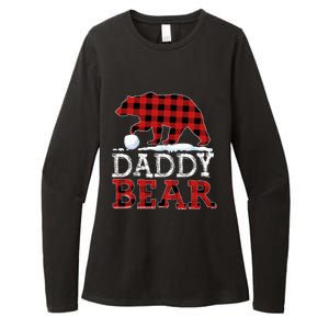 Buffalo Plaid Red Xmas Christmas Daddy Bear Pajama Family Womens CVC Long Sleeve Shirt