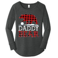 Buffalo Plaid Red Xmas Christmas Daddy Bear Pajama Family Women's Perfect Tri Tunic Long Sleeve Shirt