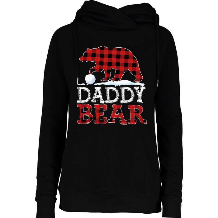 Buffalo Plaid Red Xmas Christmas Daddy Bear Pajama Family Womens Funnel Neck Pullover Hood