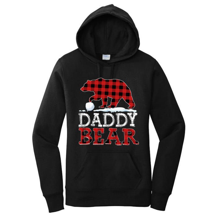 Buffalo Plaid Red Xmas Christmas Daddy Bear Pajama Family Women's Pullover Hoodie